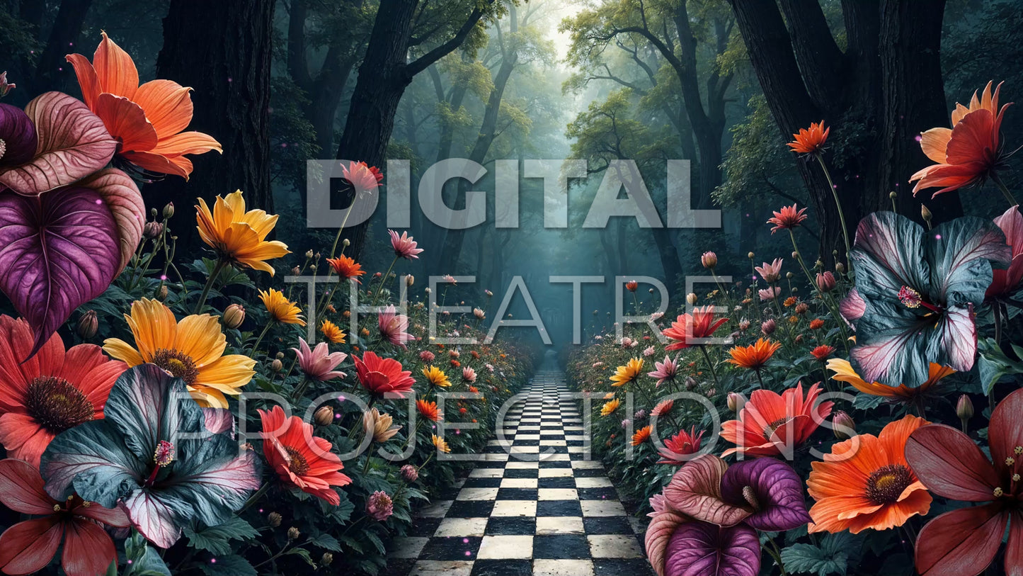 Alice in Wonderland: Flower Garden Backdrop Video