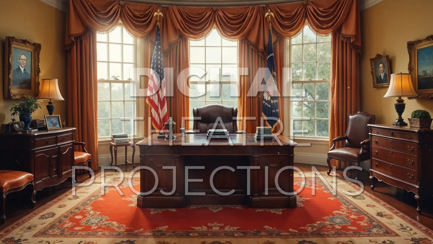 Annie: Presidents Office Backdrop Video