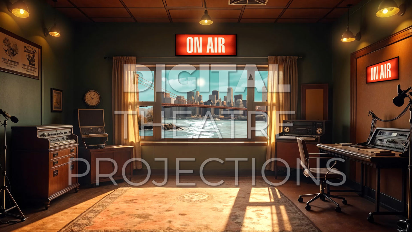 Annie: Radio Station Day Backdrop Video