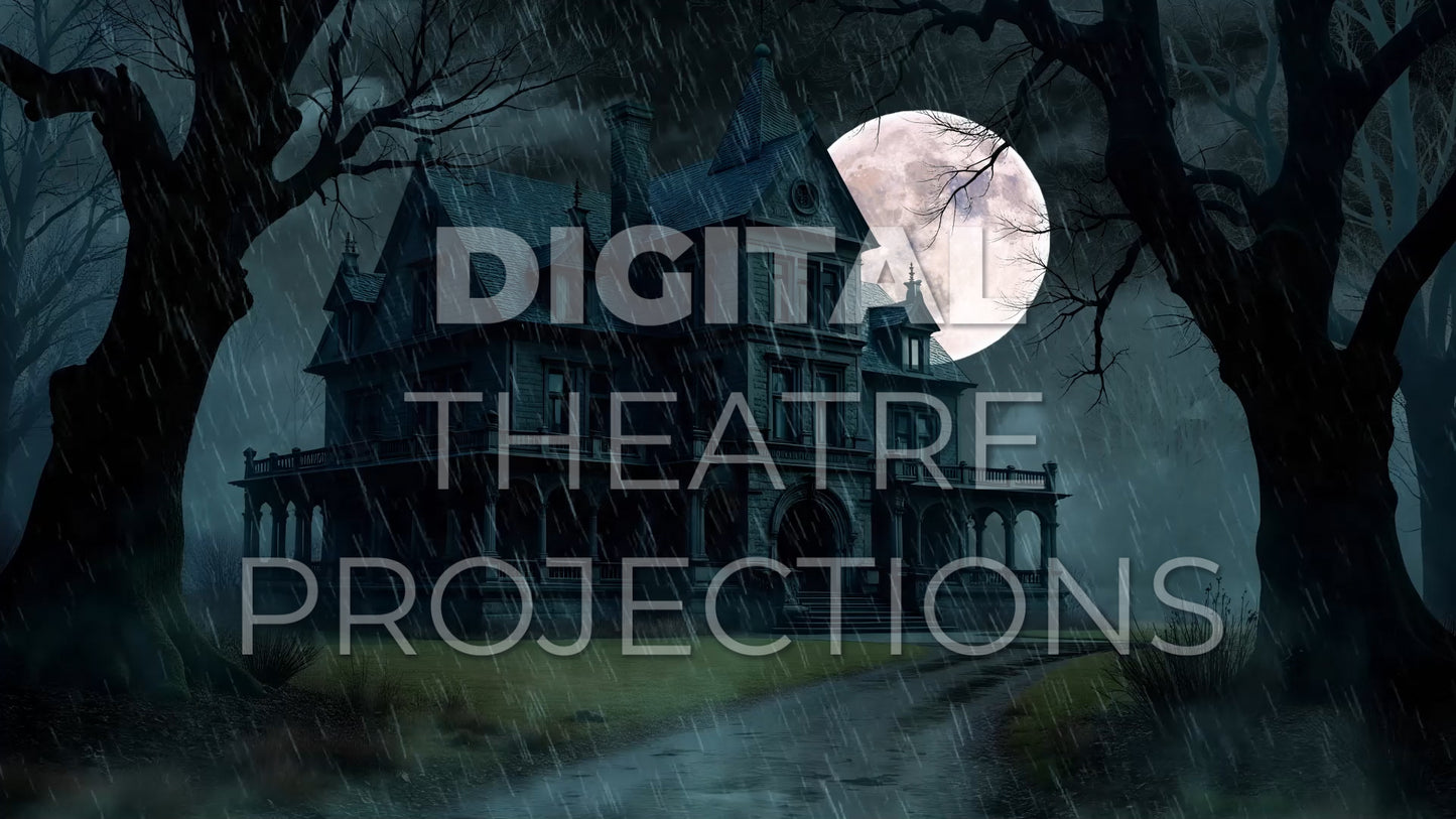 Addams Family: House Rain Backdrop Video
