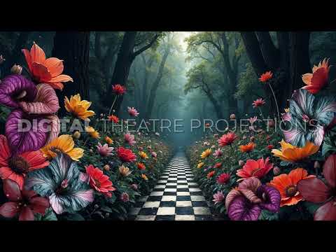 Alice in Wonderland: Flower Garden Backdrop Video