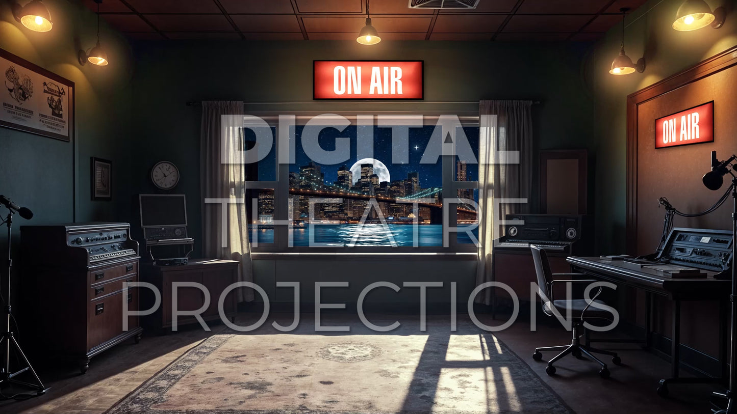 Annie: Radio Station Night Backdrop Video