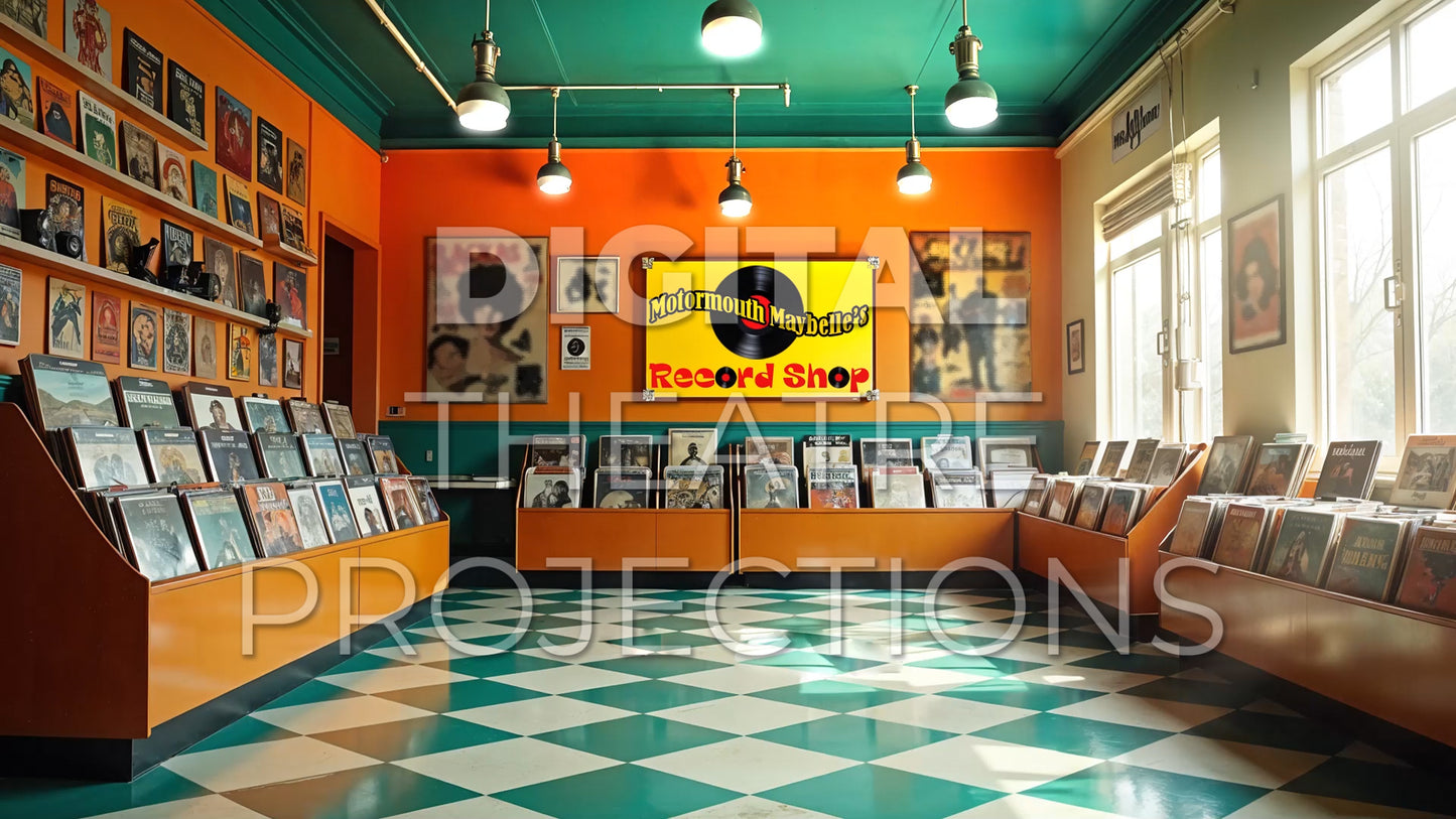 Hairspray: Record Store Backdrop Video