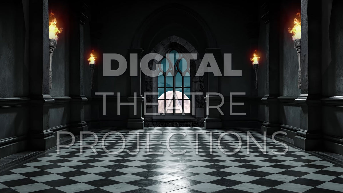 Addams Family: Dining Hall Backdrop Video – Digital Theatre Projections